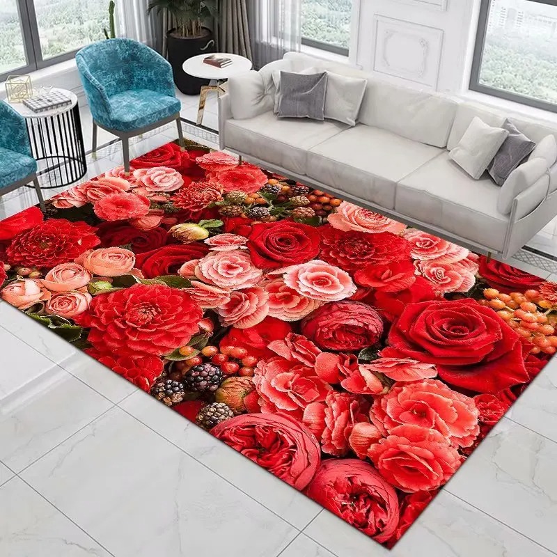 Tapis Rose rouge pour salon Ta - Maranta Prayer Plant avis et prix