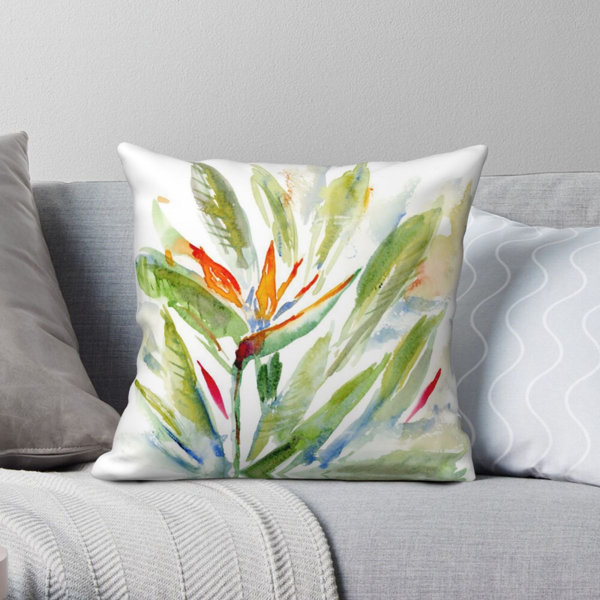 Housse de coussin carrée en Po - Bird Paradise Strelitzia avis et prix